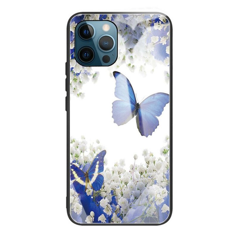 Skal För iPhone 13 Pro Fjärilar I Härdat Glas