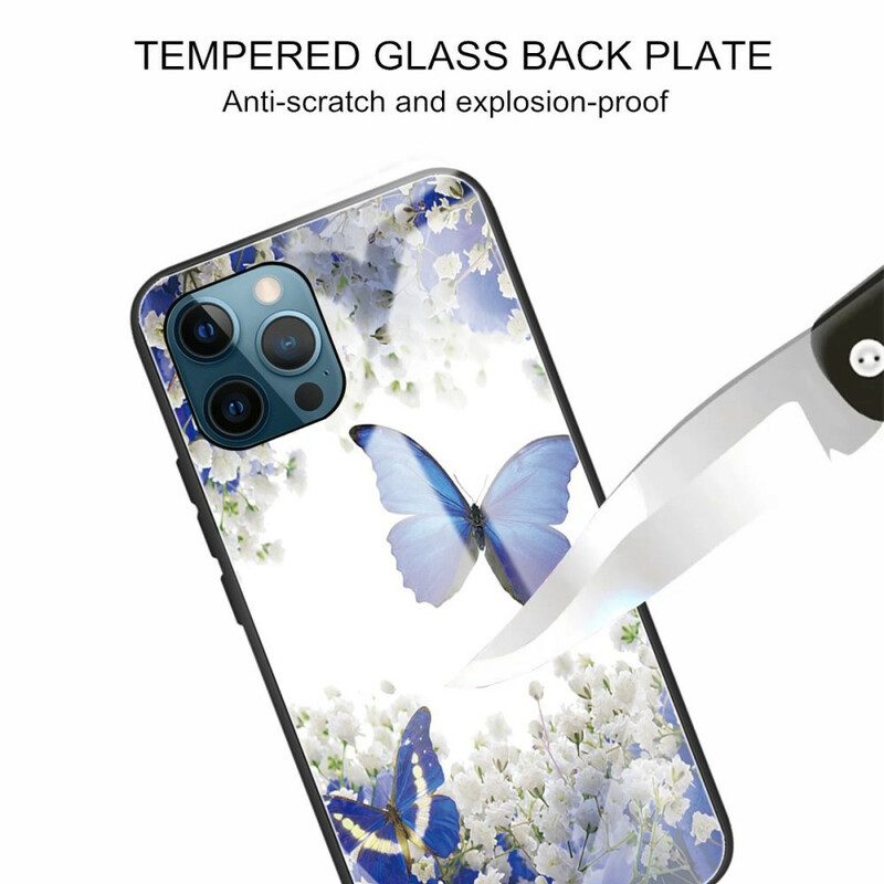 Skal För iPhone 13 Pro Fjärilar I Härdat Glas
