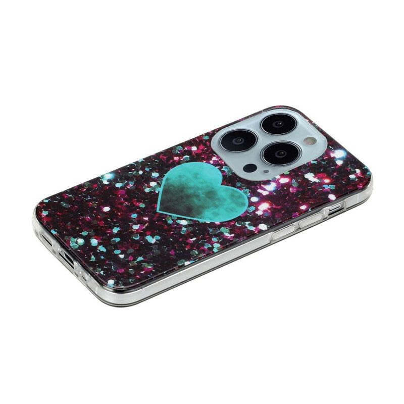 Skal För iPhone 13 Pro Glittermarmor