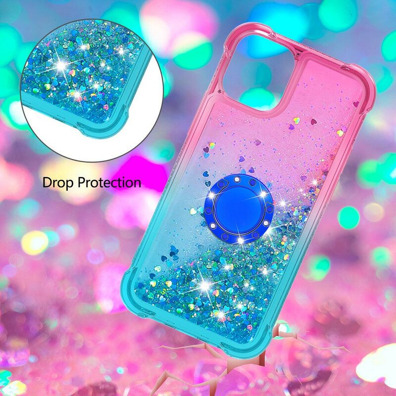 Skal För iPhone 13 Pro Glitterring-stöd