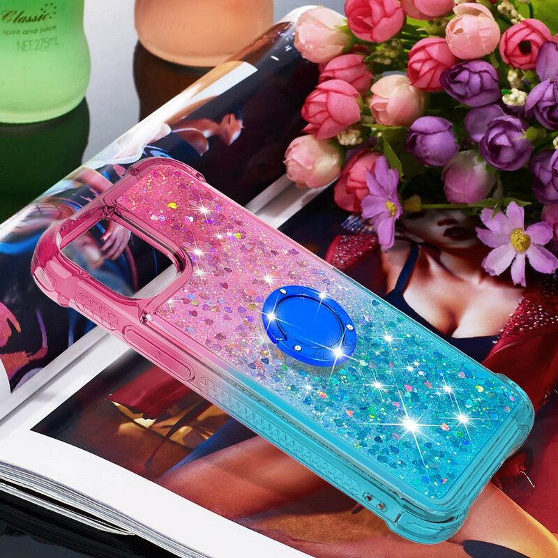 Skal För iPhone 13 Pro Glitterring-stöd