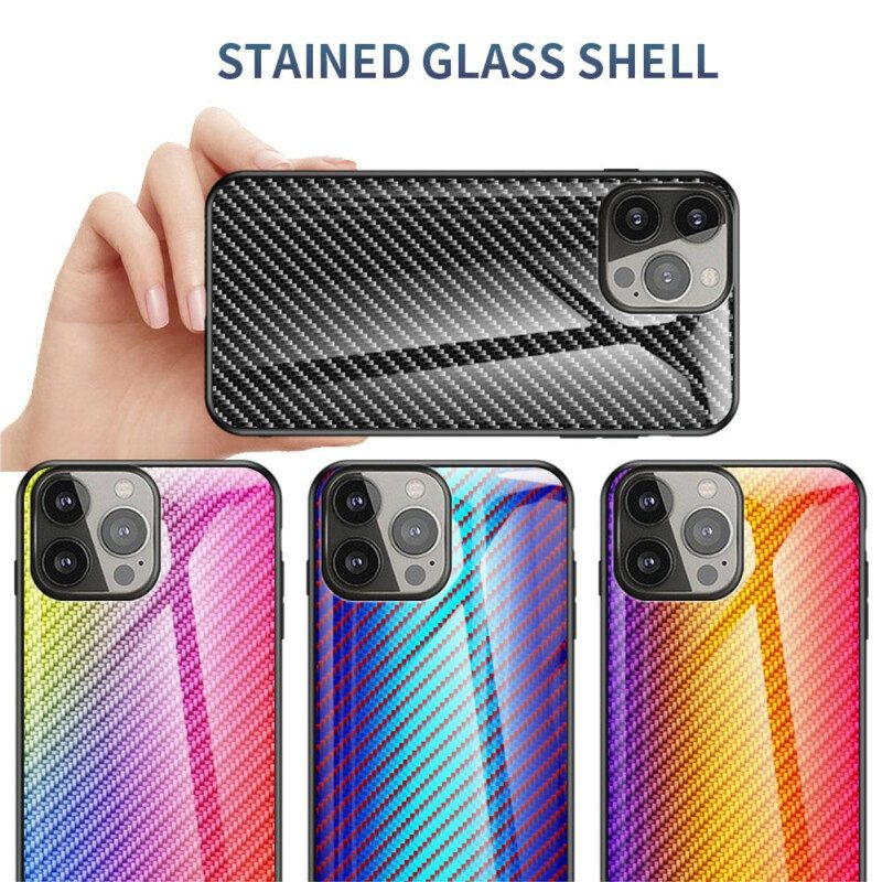 Skal För iPhone 13 Pro Kolfiberhärdat Glas