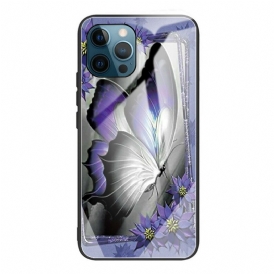 Skal För iPhone 13 Pro Lila Fjärilshärdat Glas