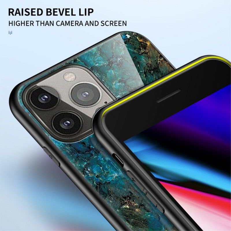 Skal För iPhone 13 Pro Marmorfärger Härdat Glas