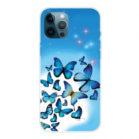Skal För iPhone 13 Pro Max Blå Fjärilar
