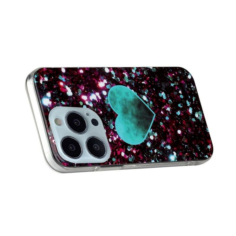 Skal För iPhone 13 Pro Max Glittermarmor