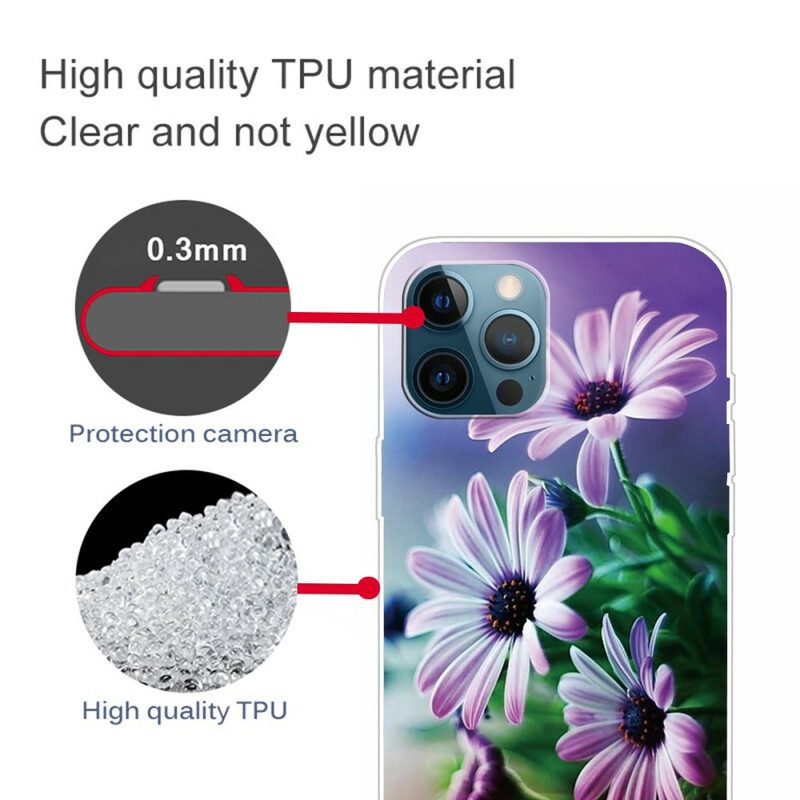 Skal För iPhone 13 Pro Max Realistiska Blommor