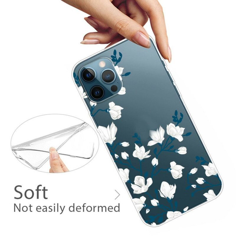 Skal För iPhone 13 Pro Max Vita Blommor