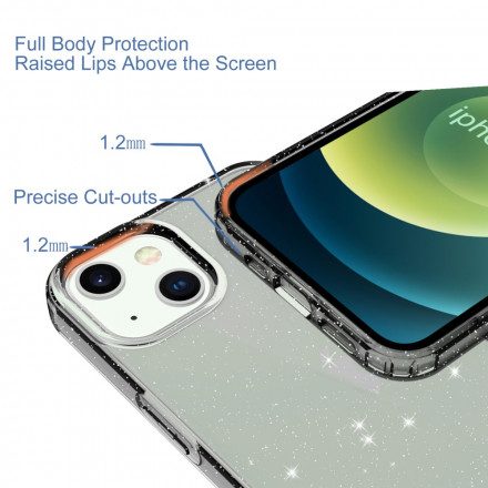 Skal För iPhone 13 Transparent Glitterdesign