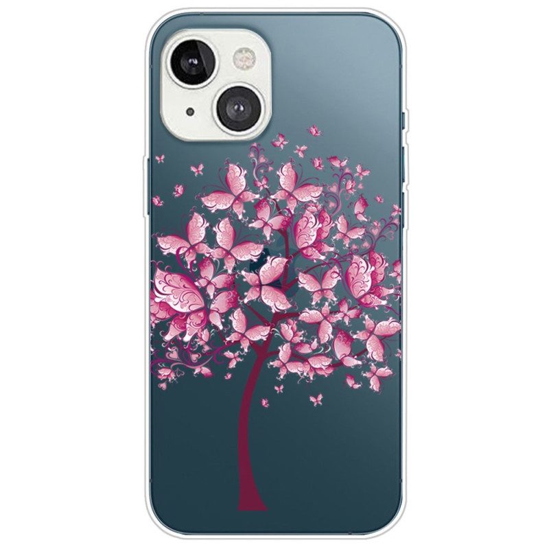 Skal För iPhone 14 Plus Transparent Fjärilsträd