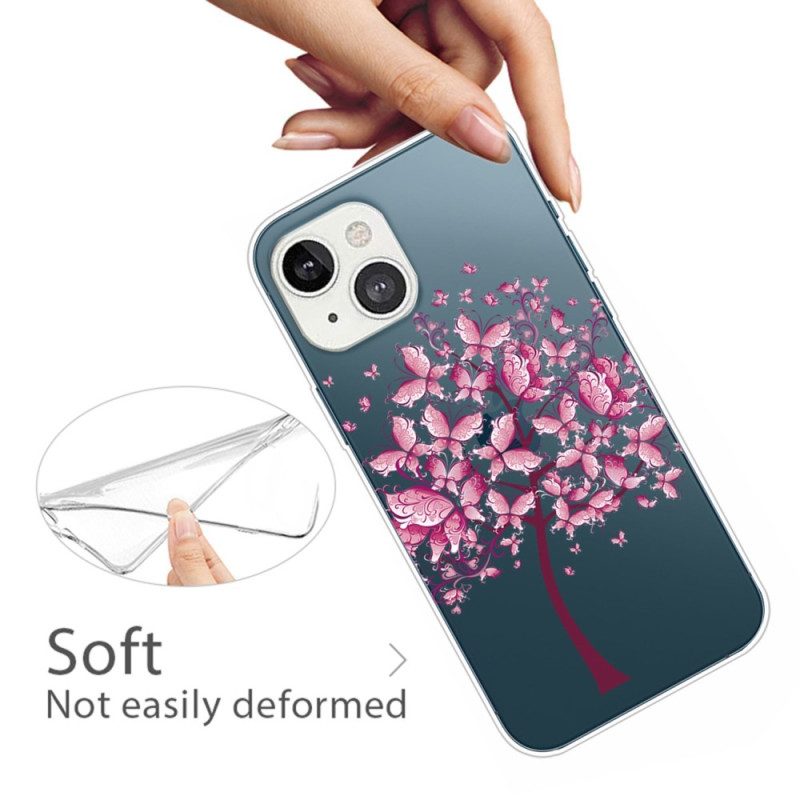 Skal För iPhone 14 Plus Transparent Fjärilsträd