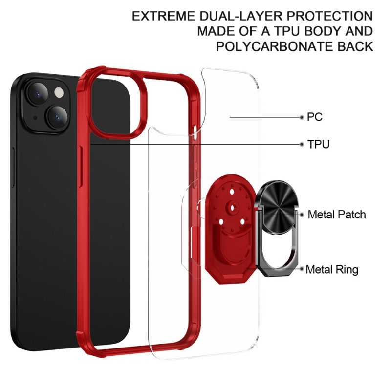 Skal För iPhone 14 Plus Transparent Med Ring-support