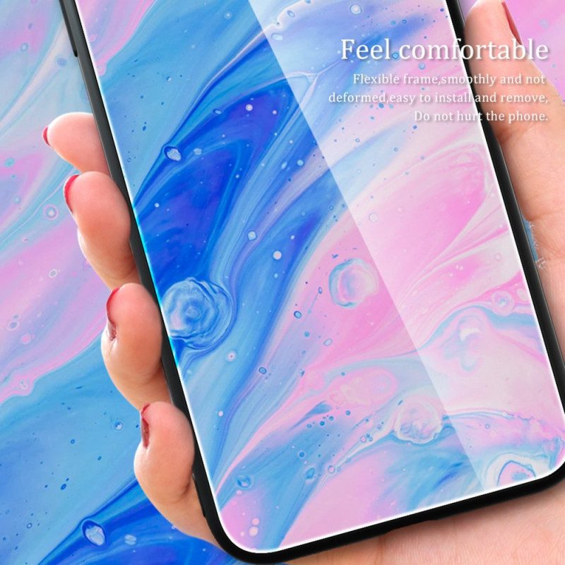 Skal För iPhone 14 Pro Marmorfärger Härdat Glas