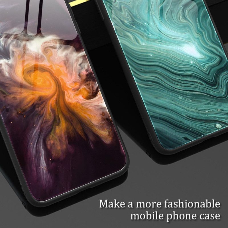 Skal För iPhone 14 Pro Marmorfärger Härdat Glas