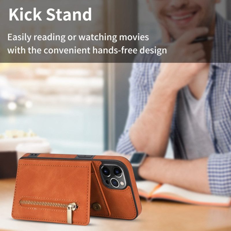 Skal För iPhone 14 Pro Max Plånboksfodral Hands Free Support Wallet