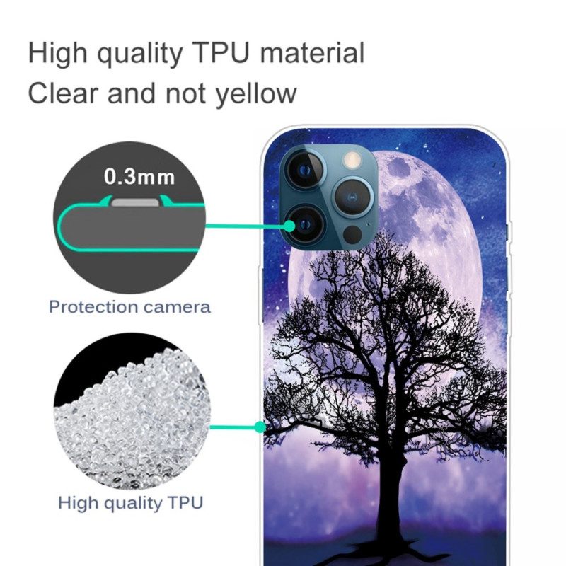 Skal För iPhone 14 Pro Max Träd Under Månen