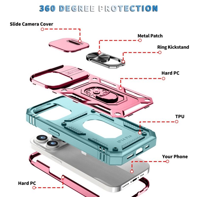 Skal För iPhone 14 Pro Ultraresistent Multifunktionell Bicolor