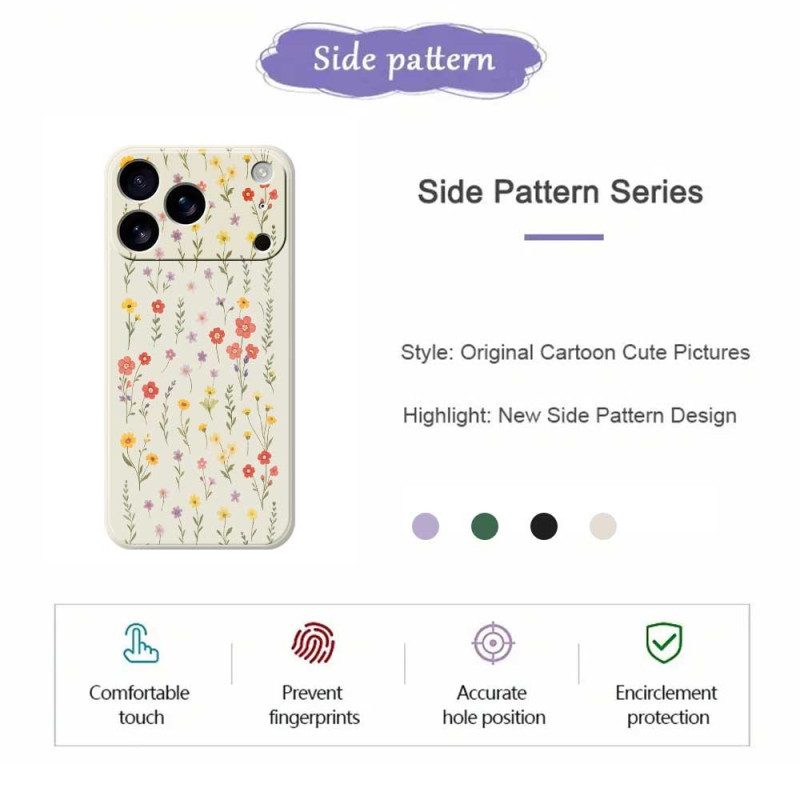 Skal För iPhone 17 Pro Flytande Silikonblommor