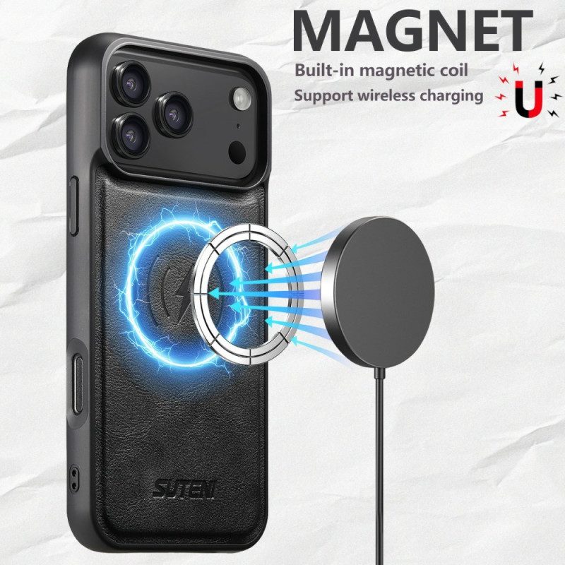 Skal För iPhone 17 Pro Magsafe-kompatibel Vintage-lädereffekt
