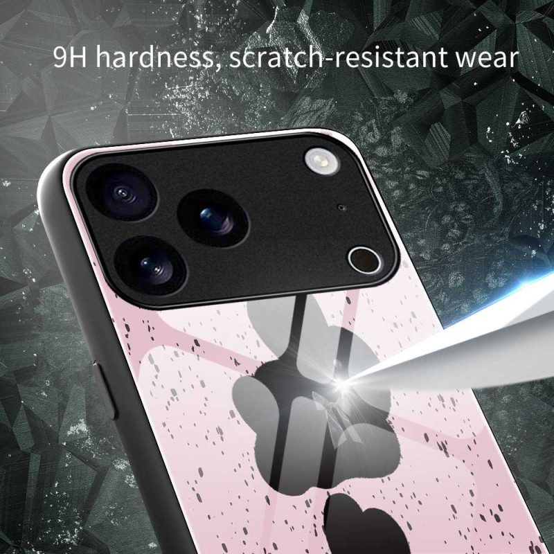 Skal För iPhone 17 Pro Max Rosa Och Svart Härdat Glas