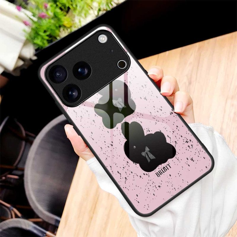 Skal För iPhone 17 Pro Max Rosa Och Svart Härdat Glas