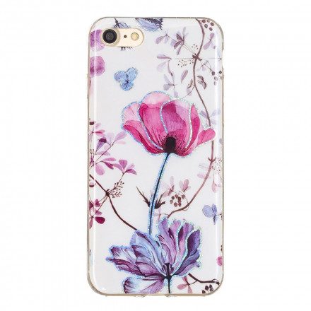 Skal För iPhone SE 3 / SE 2 / 8 / 7 Blomster Design Paljetter