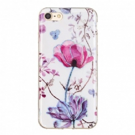 Skal För iPhone SE 3 / SE 2 / 8 / 7 Blomster Design Paljetter