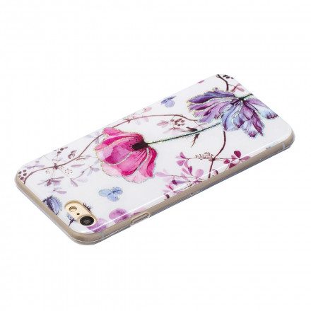 Skal För iPhone SE 3 / SE 2 / 8 / 7 Blomster Design Paljetter