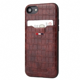 Skal För iPhone SE 3 / SE 2 / 8 / 7 Crocodile Skin Style Korthållare