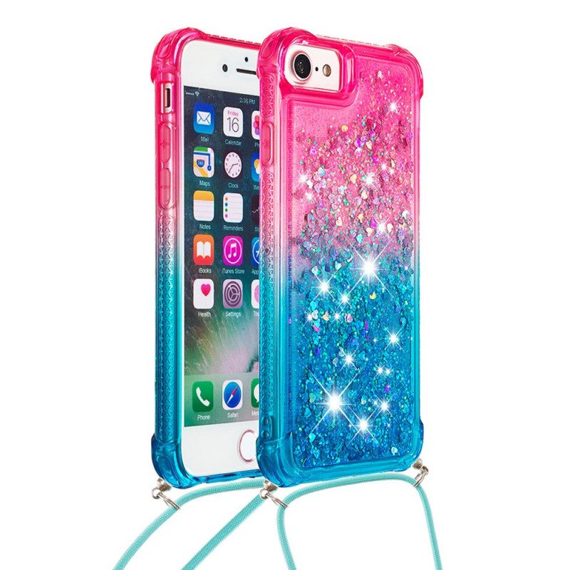 Skal För iPhone SE 3 / SE 2 / 8 / 7 Med Snodd Med Glitter Silikonsladd