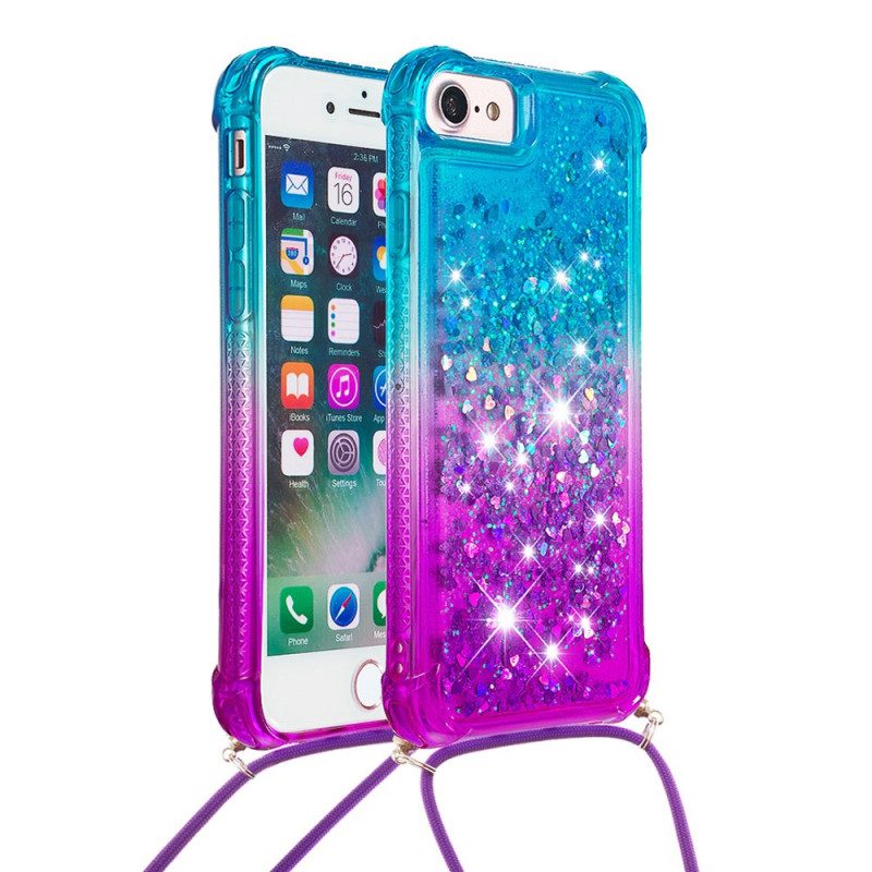 Skal För iPhone SE 3 / SE 2 / 8 / 7 Med Snodd Med Glitter Silikonsladd