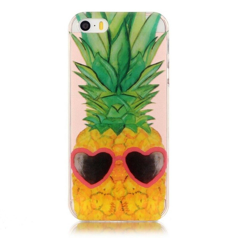 Skal För iPhone SE / 5 / 5S Transparent Inkognito Ananas