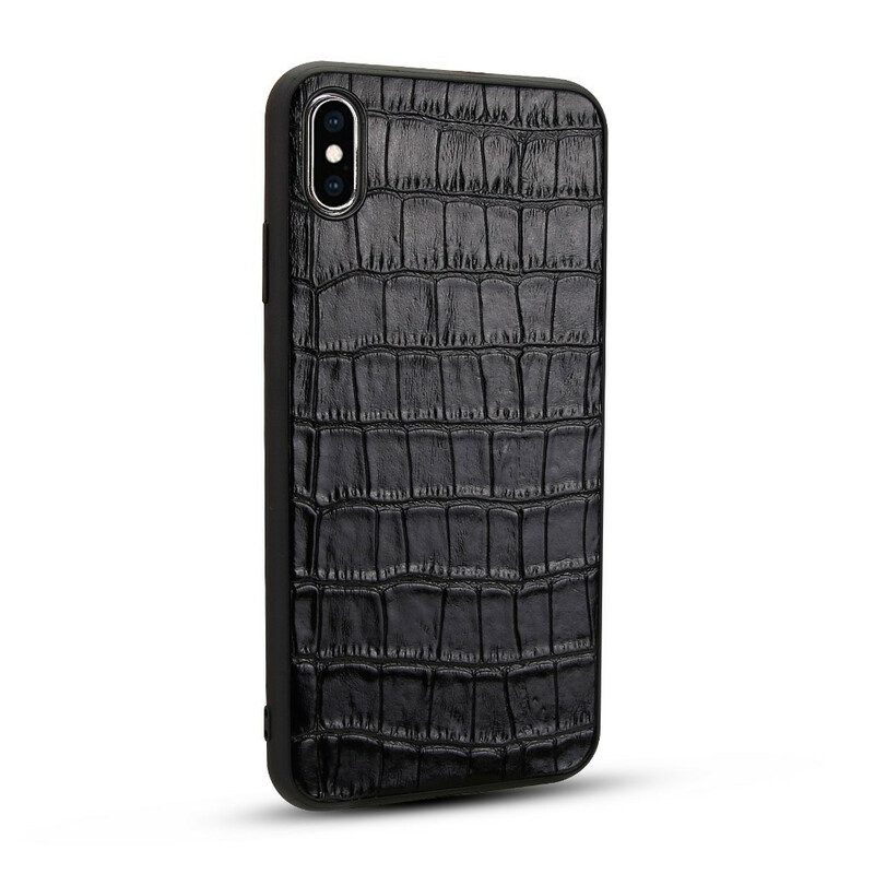 Skal För iPhone X / XS Äkta Crocodile Texture Läder