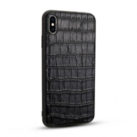 Skal För iPhone X / XS Äkta Crocodile Texture Läder