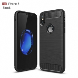 Skal För iPhone X / XS Borstad Kolfiber