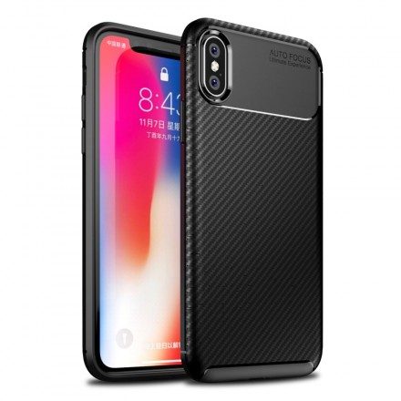 Skal För iPhone X / XS Flexibel Kolfiberstruktur