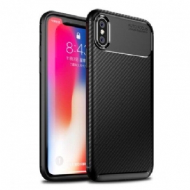 Skal För iPhone X / XS Flexibel Kolfiberstruktur