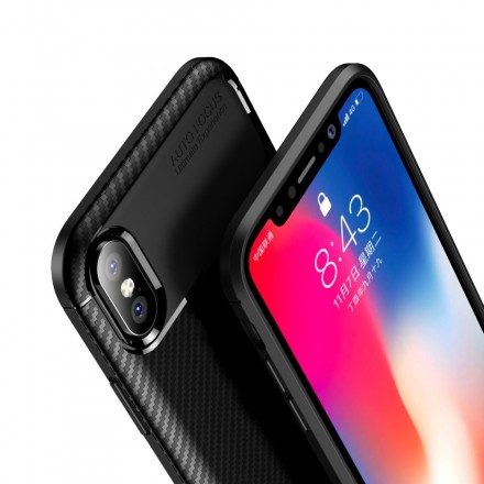 Skal För iPhone X / XS Flexibel Kolfiberstruktur