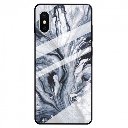 Skal För iPhone X / XS Marmor Härdat Glas