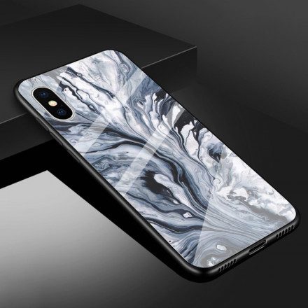 Skal För iPhone X / XS Marmor Härdat Glas