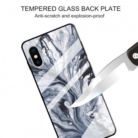 Skal För iPhone X / XS Marmor Härdat Glas