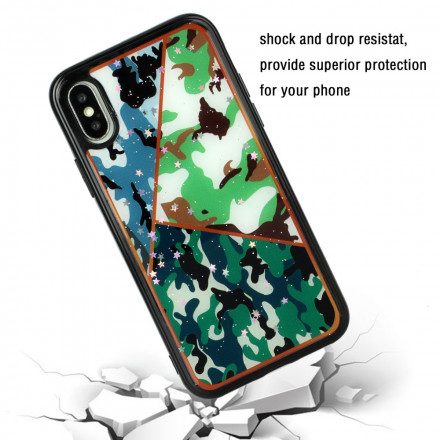 Skal För iPhone X / XS Silikon- Och Epoximarmordesign