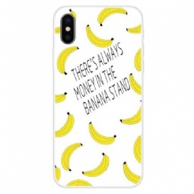 Skal För iPhone X / XS Transparenta Bananpengar