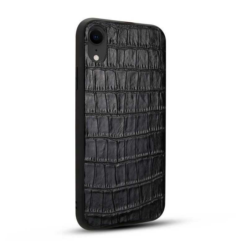 Skal För iPhone XR Äkta Crocodile Texture Läder