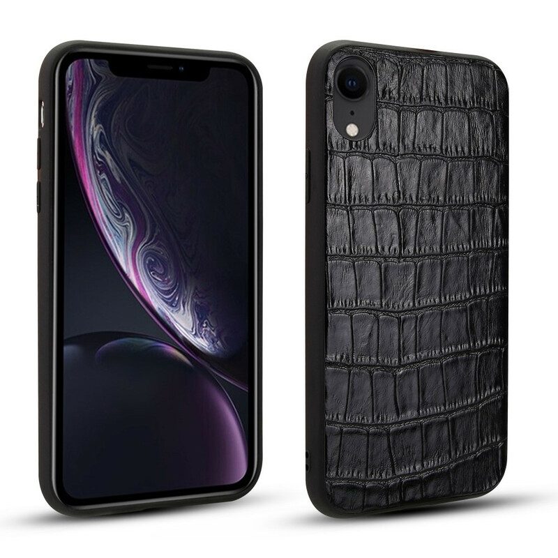 Skal För iPhone XR Äkta Crocodile Texture Läder