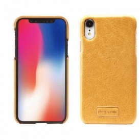 Skal För iPhone XR Äkta Pierre Cardin Litchi Läder