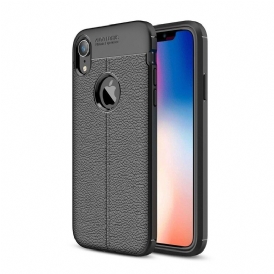 Skal För iPhone XR Double Line Litchi Lädereffekt