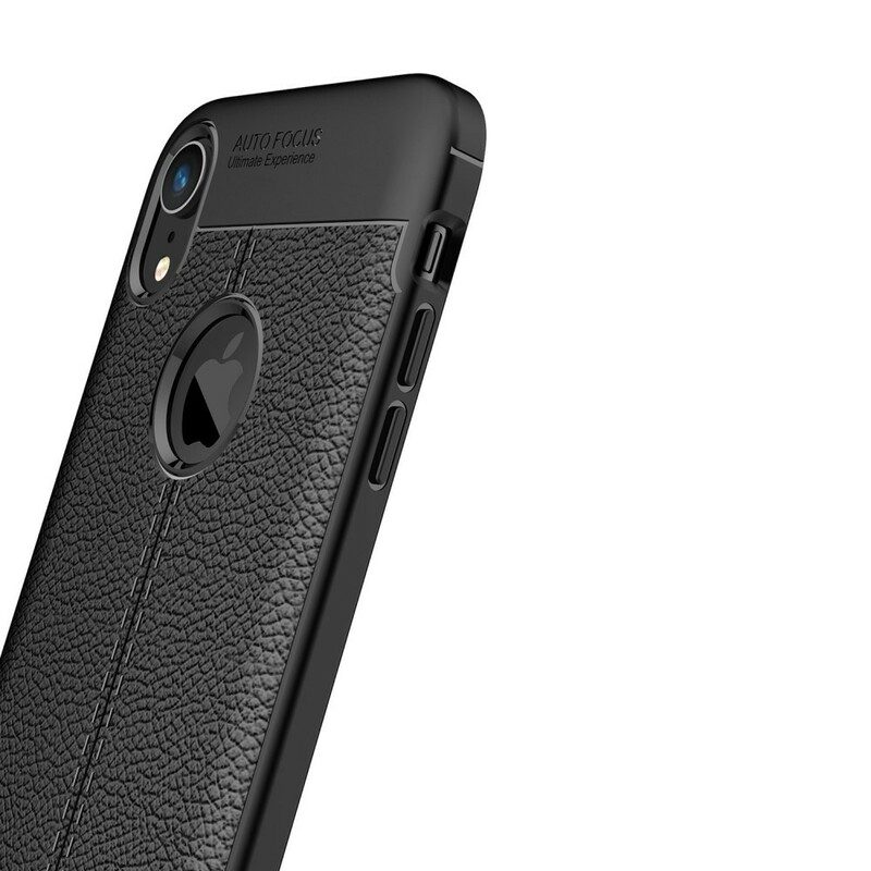 Skal För iPhone XR Double Line Litchi Lädereffekt