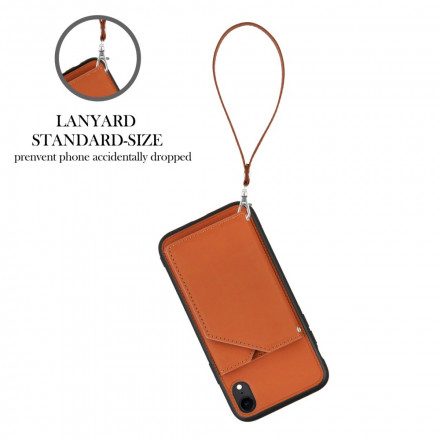 Skal För iPhone XR Multi-card Support Hands-free Och Lanyard