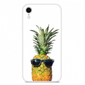 Skal För iPhone XR Transparent Ananas Med Glasögon